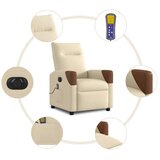  Električni masažni naslonjač od tkanine krem | shoptok.hr