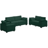  3-dijelni set sofa s jastucima tamnozeleni baršun | shoptok.hr