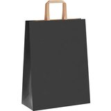 vidaXL Papirnate vrečke 250 kosov z ročaji črne barve 26x12x35 cm | Shoptok.si