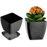KADAX cvetlični lonec 12 cm kvadraten plastični pokrov antracit, (5000353150) | Shoptok.si