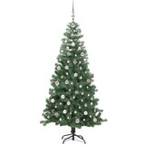 vidaXL Božično drevo med 300 LED z stojalom Zelena 240 cm PVC | Shoptok.si