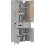  Visoka komoda siva betona 69,5x34x180 cm od konstruiranog drva | shoptok.hr