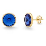 Victoria Cruz basic sapphire gold mindjuše sa swarovski kristalom ( a2791-08dt ) Cene