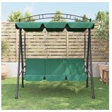  Vrtna klupa za ljuljanje s krovom zelena 198 cm tekstil i čelik | shoptok.hr