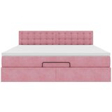 vidaXL Otomanski posteljni okvir z vzmetnico roza 180x200cm žamet | Shoptok.si