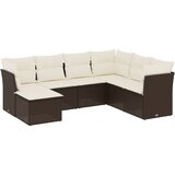  7-dijelni set vrtnih sofa od poliratana s jastucima smeđi | shoptok.hr