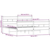 Metalni Kovinski posteljni okvir brez vzmetnice dimljen hrast 193x203cm | Shoptok.si