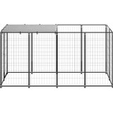 vidaXL Kavez za pse crni 2,42 m² čelični | shoptok.hr