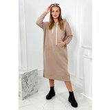 Kesi Long dress with a hood of dark beige color | shoptok.hr
