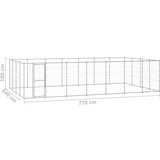 vidaXL vanjski kavez za pse od pocinčanog čelika 33,88 m² | shoptok.hr