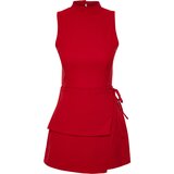Trendyol Red Tie Detail Mini Woven Short Skirt Jumpsuit