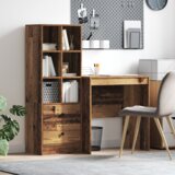 vidaXL Miza z shranjevanjem Stari les Inženirski les | Shoptok.si