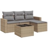vidaXL 5-dijelni vrtni set sofa s jastucima bež od poliratana | shoptok.hr