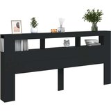 vidaXL LED posteljno vzglavje črno 220x18,5x103,5 cm inženirski les | Shoptok.si
