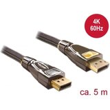 Delock DisplayPort priključni kabel 5.00 m 82773 antracitna boja [1x muški konektor displayport - 1x muški konektor dis u