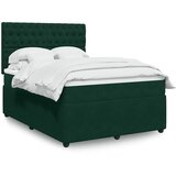  s oprugama i madracem tamnozeleni 160x200 cm baršunasti | shoptok.hr