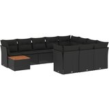  The Living Store Vrtna sedežna garnitura 11-delna z blazinami črn poli ratan - Vrtna Sedežna Garniture, (21453289) | Shoptok.si