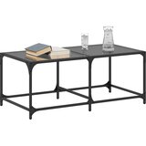  Stolić za kavu s crnom staklenom površinom 98,5x50x40 cm čelik | shoptok.hr