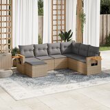 vidaXL 7-dijelni set vrtnih sofa od poliratana s jastucima bež | shoptok.hr