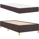  Krevet s opruga kutije Tamno smeđa i bijela 90 x 200 cm tkanina | shoptok.hr