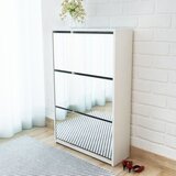 vidaXL Ormarić za Cipele s Ogledalom Bijeli 63x17x102,5 cm Cijene