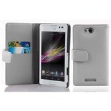 Cadorabo Ohišje, združljivo z Sony Xperia C v snežno bela - Zaščitni ovitek iz teksturiranega umetnega usnja in žep za kartice, (20562435) | Shoptok.si