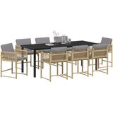  9-dijelni set za blagovanje na otvorenom s jastučićima bež Poli Ratan | shoptok.hr