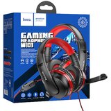 Hoco slušalice sa mikrofonom, gaming, 3.5 mm / usb, crvena - W103 magic tour | shoptok.hr