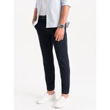 Ombre Men's chino pants with decorative waistband - navy blue | shoptok.hr