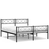  Metalni okvir kreveta uzglavlje i podnožje crni 150x200 cm | shoptok.hr