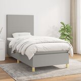  Box spring krevet s madracem svjetlosivi 90x190 cm od tkanine | shoptok.hr