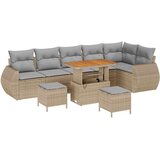 9 komadni vrtni sofer set s jastucima bež poli rattan akacija 3 komadni vrtni blagovaonski set s jastucima bež poli rattan akac | shoptok.hr