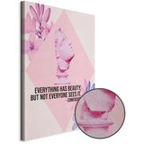  Slika - Beauty in the Eyes - Inspirational Quote with Pink Bust and Flowers 40x60 Premium Print | shoptok.hr