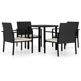  5-dijelni vrtni blagovaonski set od poliratana crni | shoptok.hr