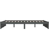  Posteljni okvir siv iz trdnega lesa 140x190 cm, (20601742) | Shoptok.si