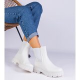 Gemre White ankle boots with elastic insert Rolandela | Shoptok.si