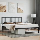 vidaXL Metalni okvir za krevet s uzglavljem crni 120x190 cm Cijene