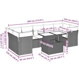 vidaXL Vrtna sedežna garnitura 8-delna z blazinami sv. siv poli ratan | Shoptok.si