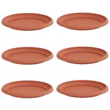  Kružni Pladanj za Cvijeće 6 pcs Crvena cigla Ø 23,5 x 2,5 cm | shoptok.hr