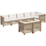  8-dijelni set vrtnih sofa od poliratana s jastucima bež | shoptok.hr