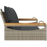 vidaXL Klupa za ljuljanje s jastucima siva 109x62x40 cm od poliratana | shoptok.hr