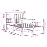 vidaXL Posteljni okvir brez vzmetnice bel 140x190 cm trdna borovina | Shoptok.si