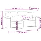  Dvosjed s ukrasnim jastucima boja Krem 140 cm umjetna koža | shoptok.hr