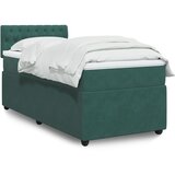vidaXL Box spring postelja z vzmetnico temno zelen 90x190 cm žamet | Shoptok.si