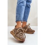 Boto Women's Suede Sneakers On Platform With Thick Lacing Leopard Artiker | shoptok.hr