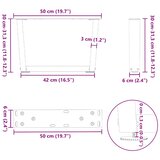  Noge za klub stolić V-oblika 2 kom Bijele 50 x (30-31,3) cm Čelik | shoptok.hr