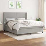  The Living Store Box spring postelja z vzmetnico svetlo siva 160x200 cm žamet - Box Spring Postelja, (21490254) Cene