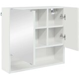 vidaXL Ogledalna omara s polico Bela z visokim sijajem 59 x 17 x 55 cm | Shoptok.si