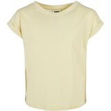 Urban Classics Kids girls' organic extended shoulder t-shirt - soft yellow cene
