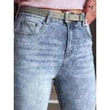 DStreet Spodnie damskie jeansowe slim fit z paskiem BOTANIDA niebieskie | Shoptok.si